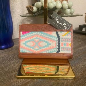 NWT Myra Bag PASTEL DESERT SUNRISE WALLET IN BROWN AND PINK